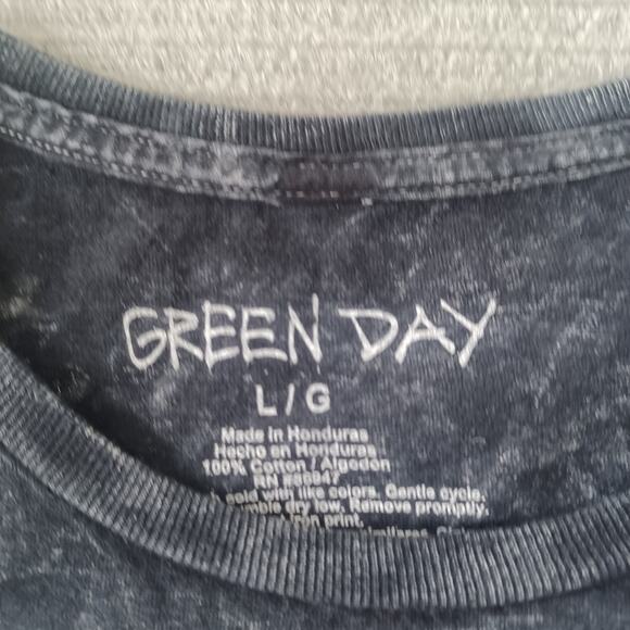 Green Day Band T Shirt Mens L Gray Graphic American Idiot Tour Short Sleeve - Picture 4 of 9